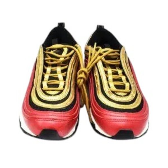 Nike Air Max 97 University Red/ Metallic Gold Sequin Sz 9 Women - Picture 4 of 13